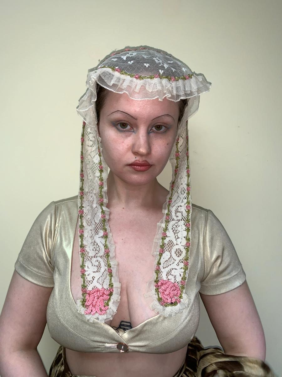 1860s Lace Bang Bonnet with Lappets product image