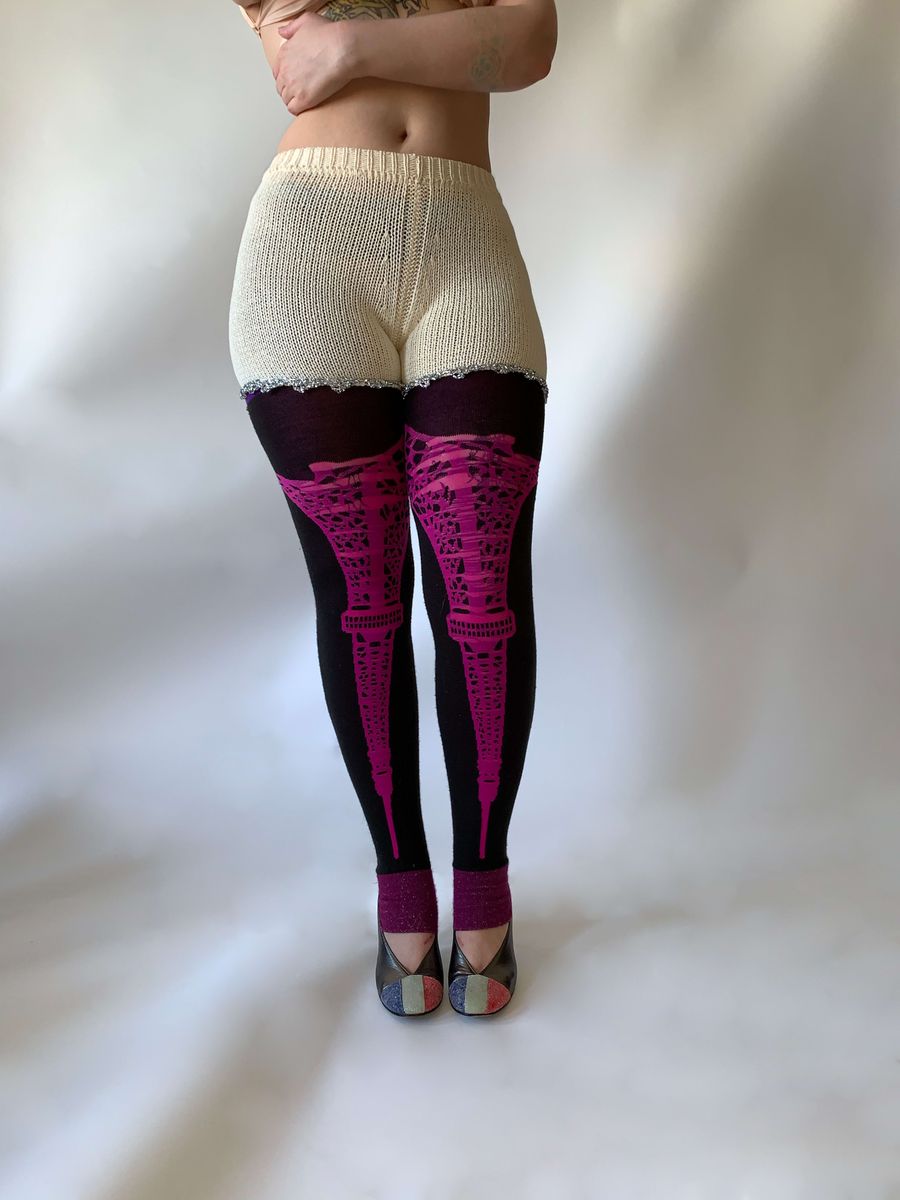 Nozomi Ishiguro Knit Tinsel Shorts product image