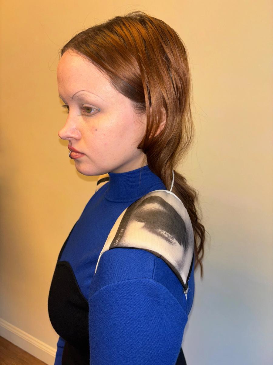 90s Jean-Paul Gaultier Eyelash Shoulder Pads product image