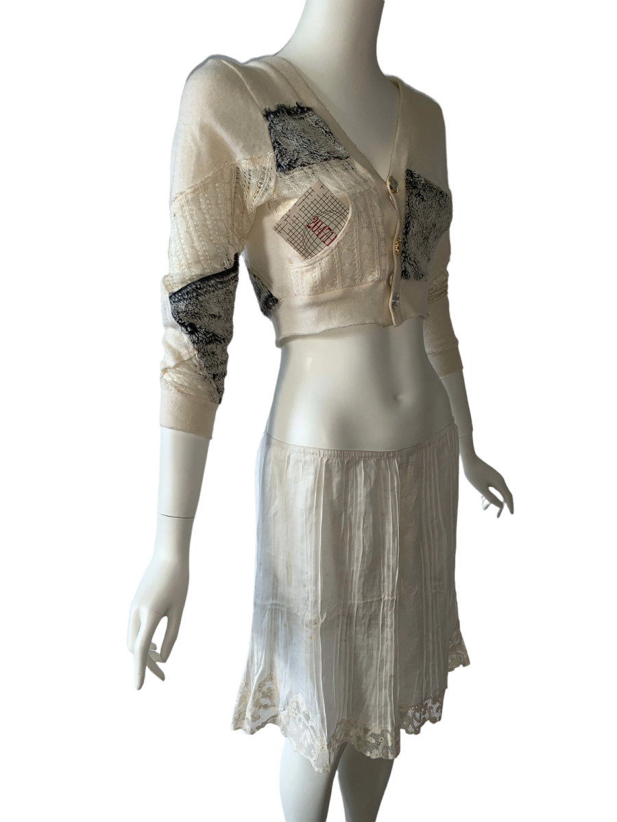 Nozomi Ishiguro Faux Fur Patchwork Sweater product image