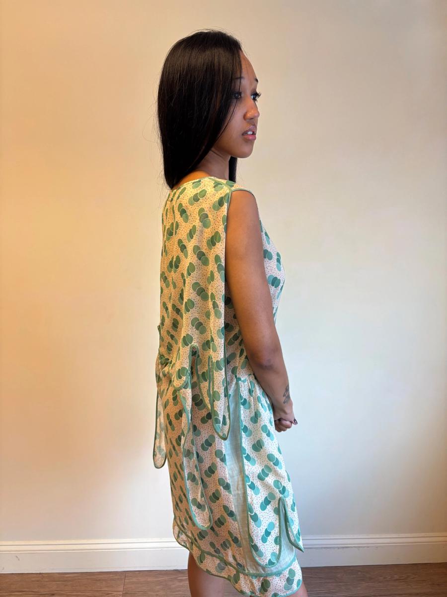1920s Green Polka Dot Voile Day Dress product image