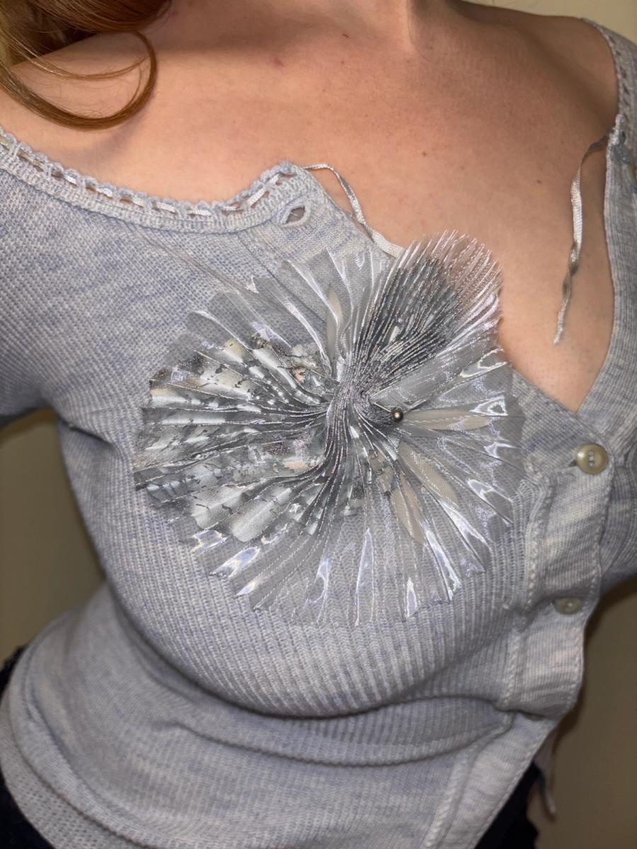 Issey Miyake Fete Silver Avant Garde Brooch product image