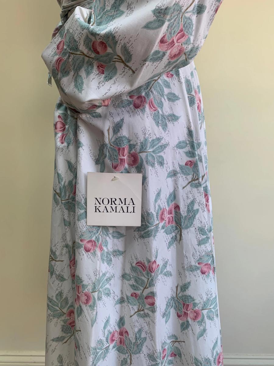 80s Norma Kamali Floral Dress with Oversized Collar product image