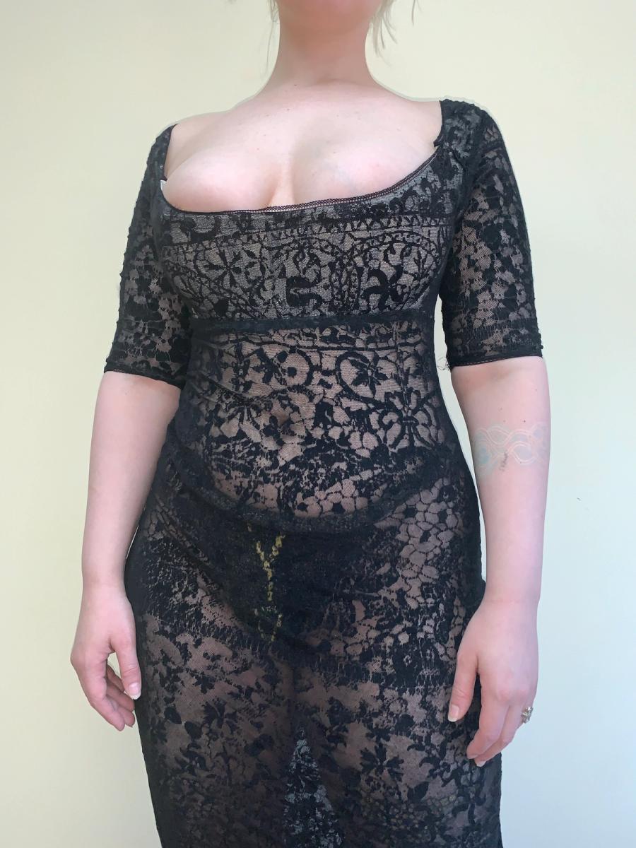 A/W 1992-93 Vivienne Westwood Flocked Tulle Regency Corset Dress product image