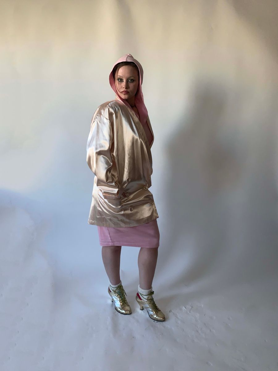 1980s Norma Kamali Slouchy Satin Blazer  product image