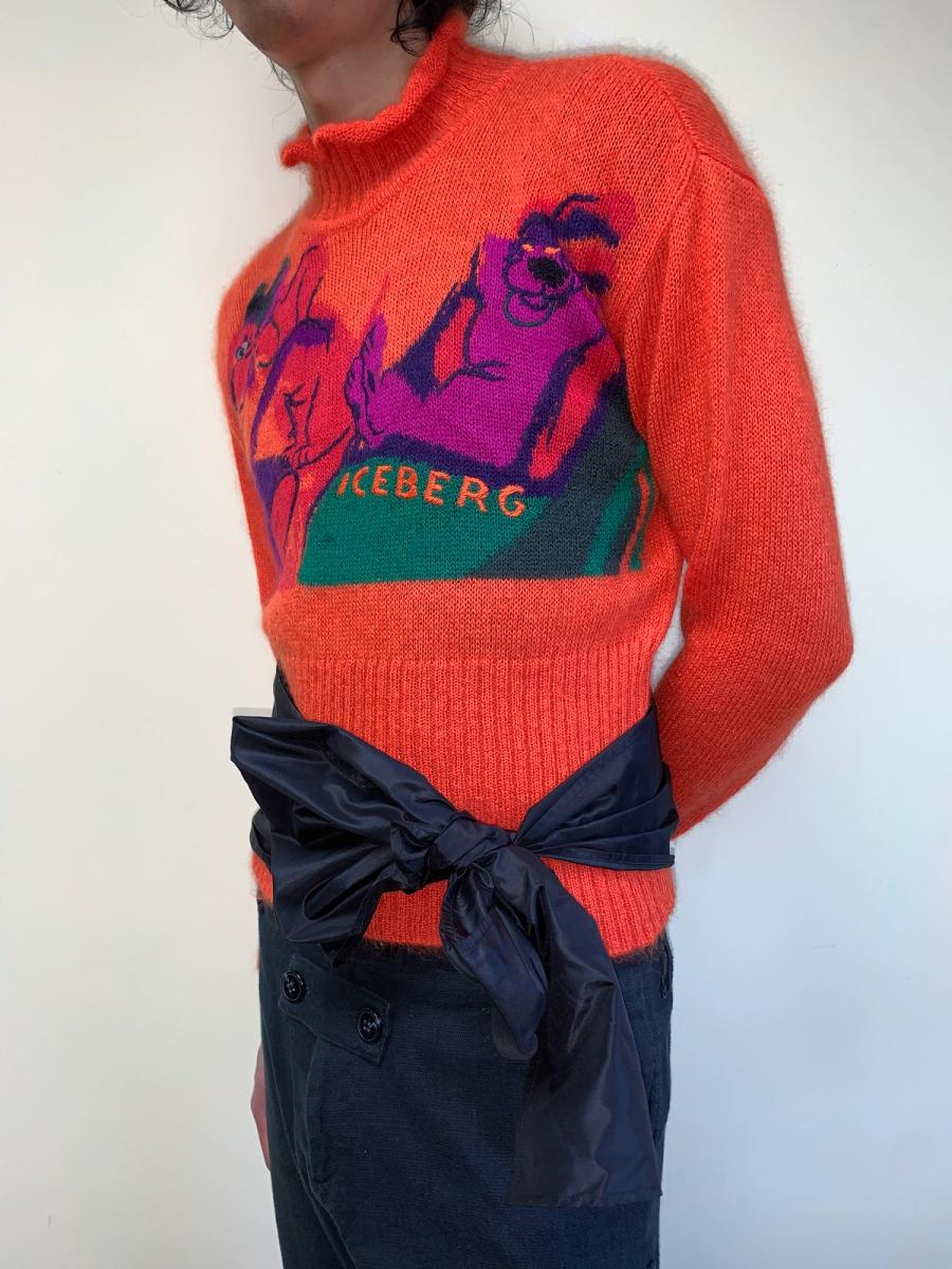 80s Iceberg Cartoon Dog Sweater With Sash product image