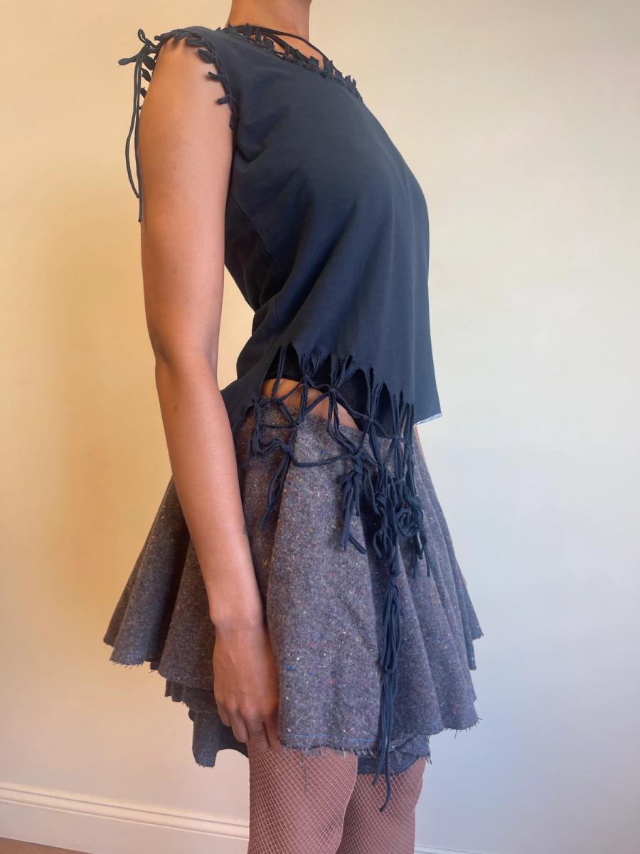 Michiko Koshino Shredded and Knotted Tank Top product image