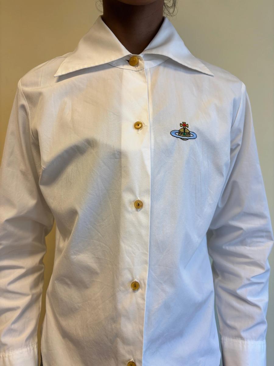 80s Vivienne Westwood White Orb Button Down product image