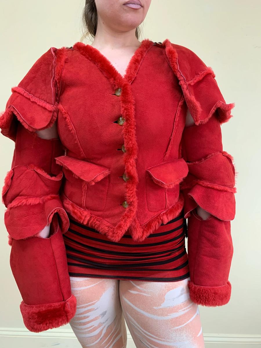 Vivienne Westwood A/W 1988 "Time Machine" Shearling Armour Jacket product image