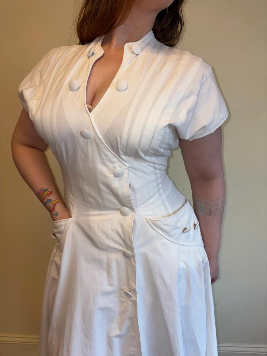 1980s Claude Petin Sweeping Fit & Flare Dress product image