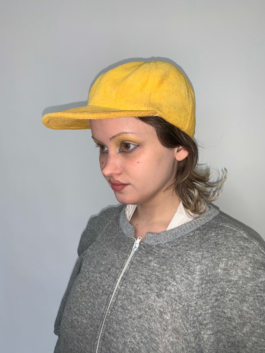 1980s Norma Kamali Terry Cloth Baseball Cap product image