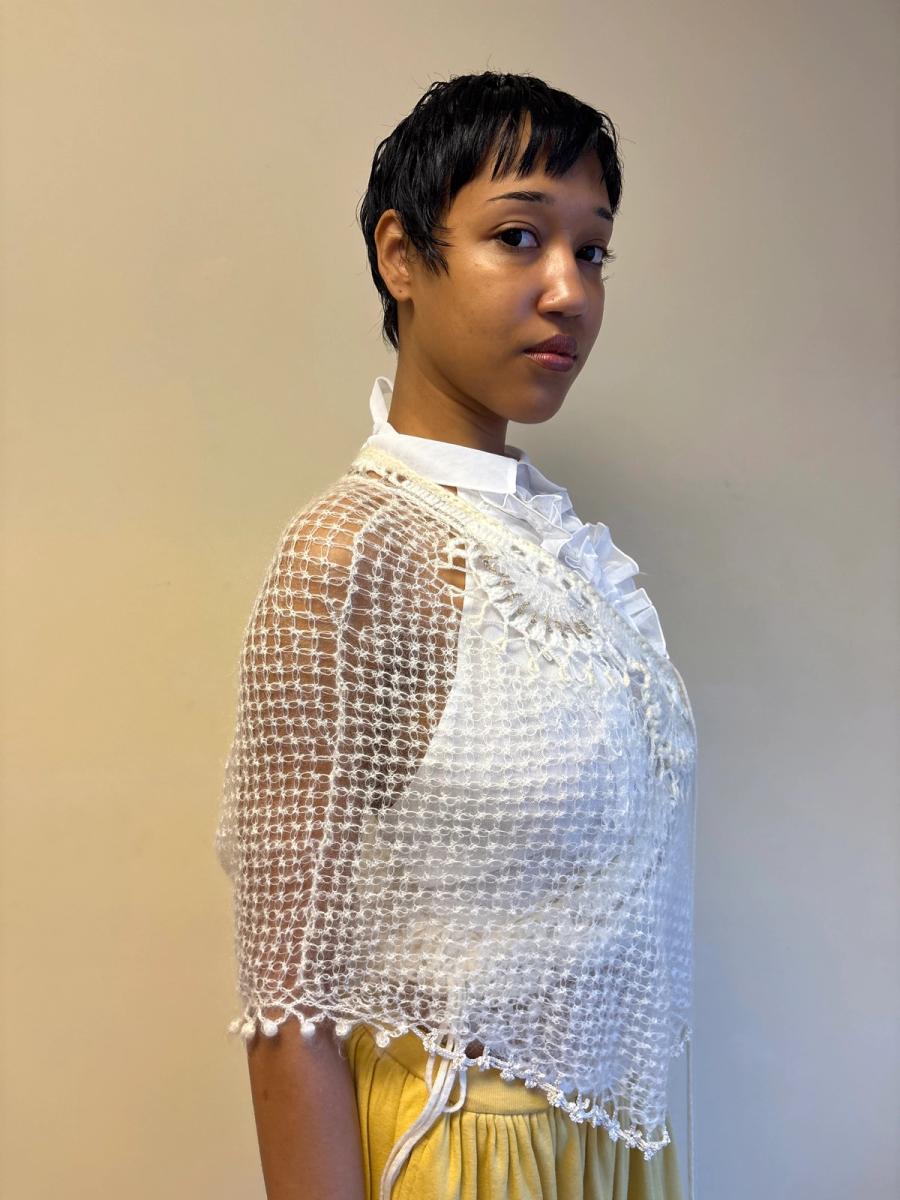 Sunao Kuwahara Lace Mohair Crocheted Wrap Shawl  product image