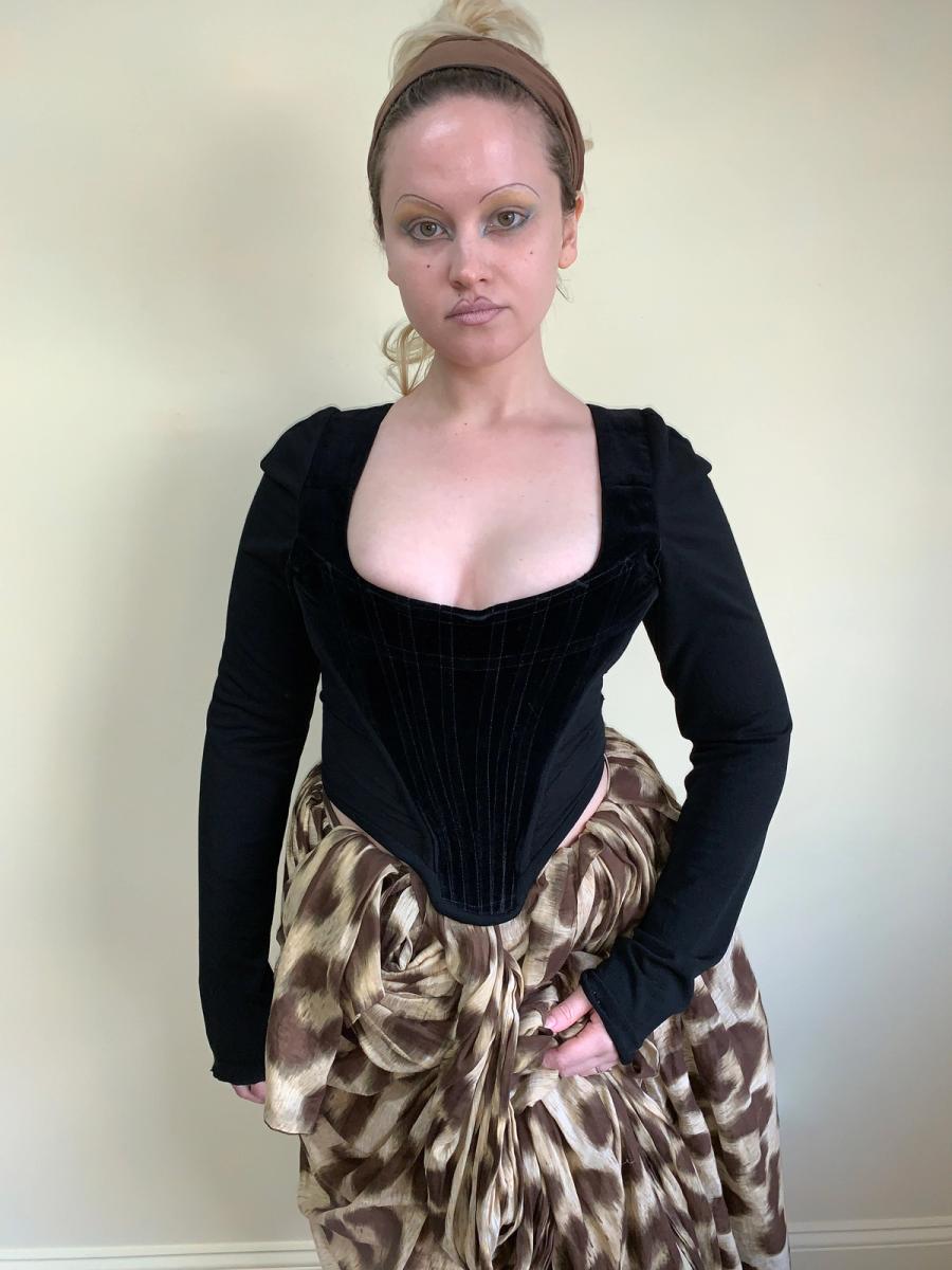 90s Vivienne Westwood Black Velvet Corset product image