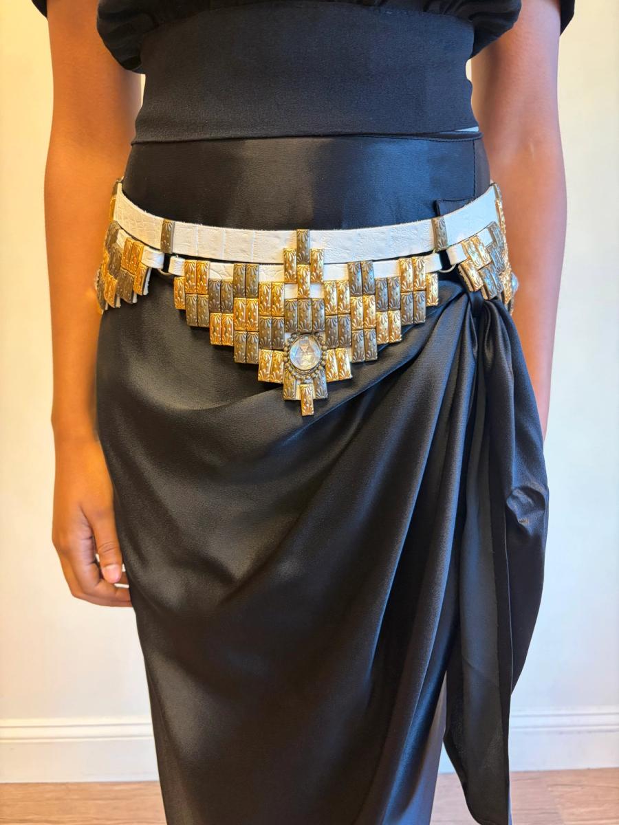 1980s French Studded Geometric Belt  product image