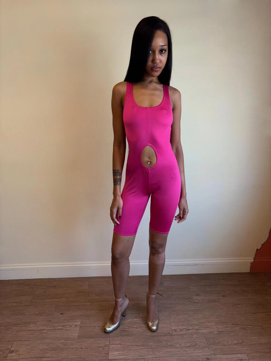 Vintage Chantal Thomass Cutout Hot Pink Jumpsuit product image