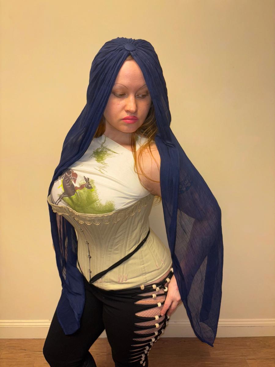 30s or 40s Silk Georgette Headpiece product image