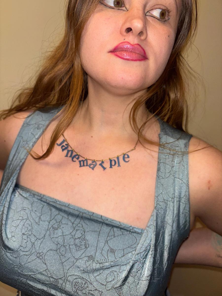 Jane Marple Text Necklace product image