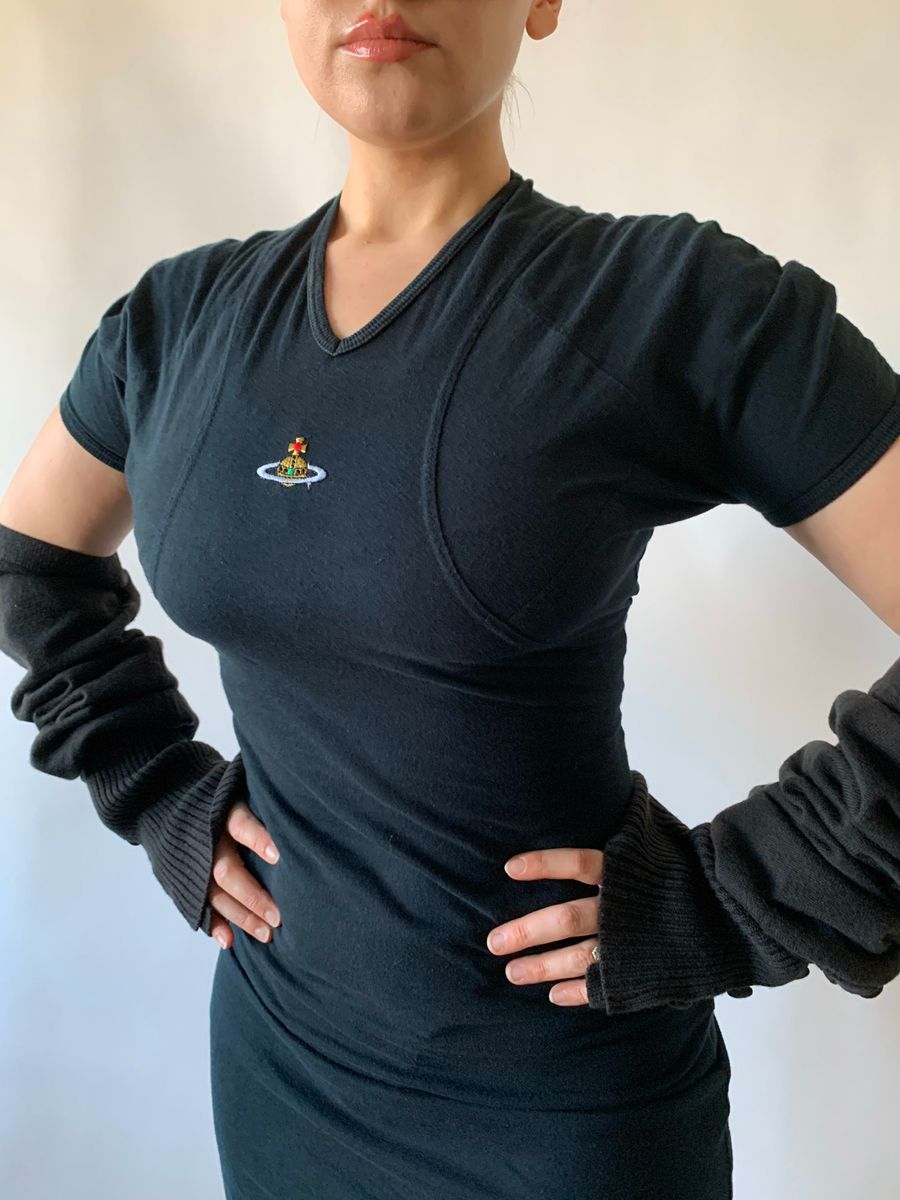 90s Vivienne Westwood Orb Black Dress product image