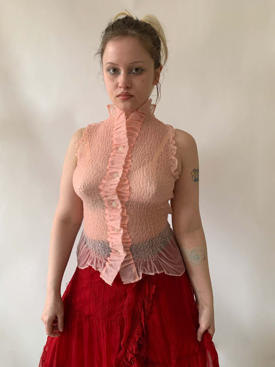 Yoshiki Hishinuma Pleated Pink Top product image