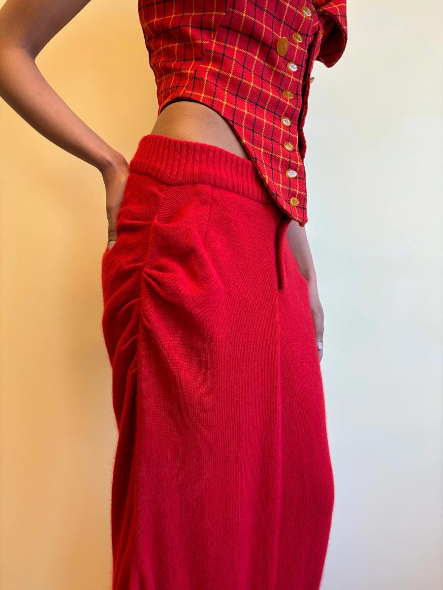 20471120 Red Knit Mermaid Skirt product image