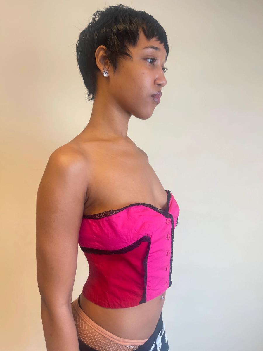 80s Chantal Thomass Hot Pink Bustier product image