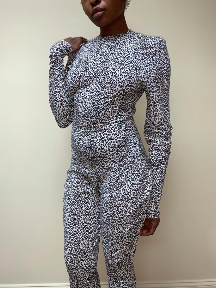 80s Norma Kamali Cheetah Print Bodysuit product image