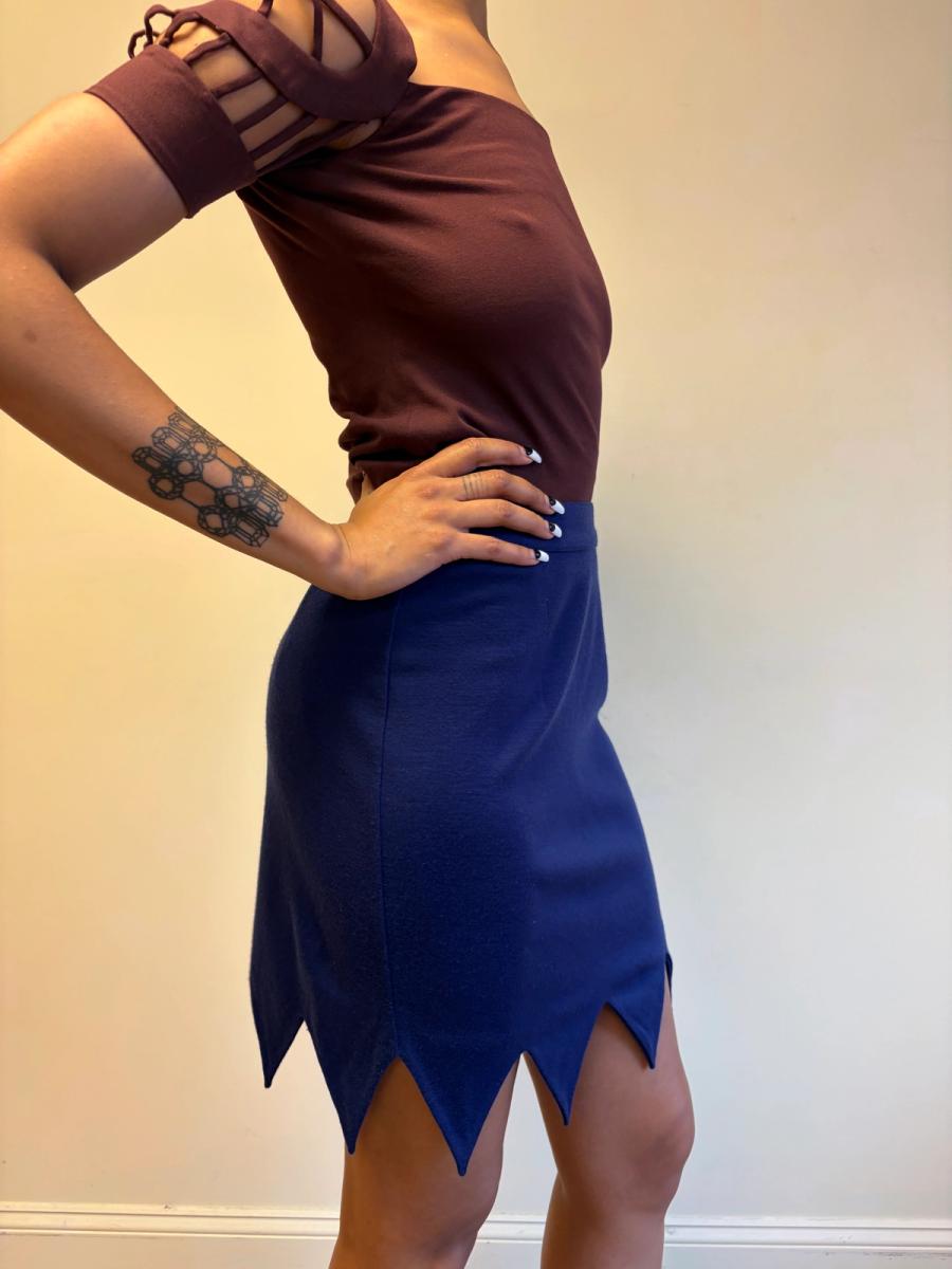 90s Chantal Thomass Purple Jagged Hem Skirt product image