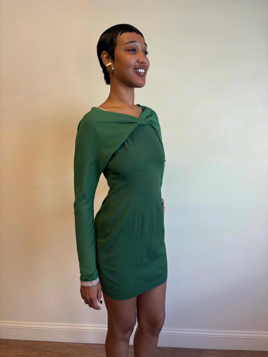 1980s Dolce & Gabbana Layered Chiffon Sleeve Dress product image