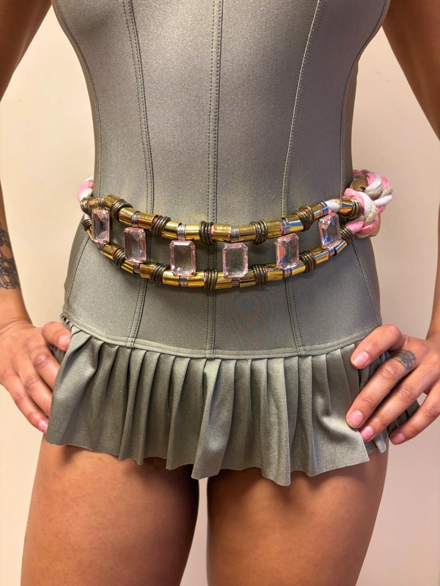 1980s French Lucite & Rope Belt  product image