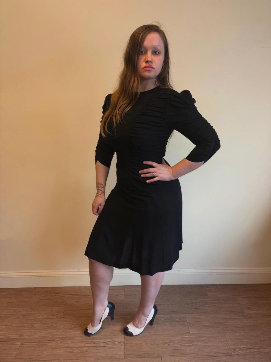 Norma Kamali OMO 80s does 40s Ruched Crepe Dress  product image