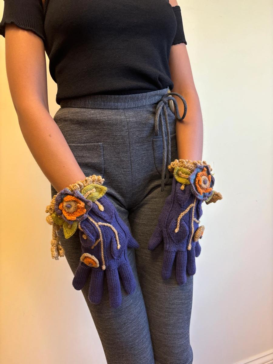 Vivienne Westwood 'On Liberty' Gloves with Crocheted Dimensional Flowers product image