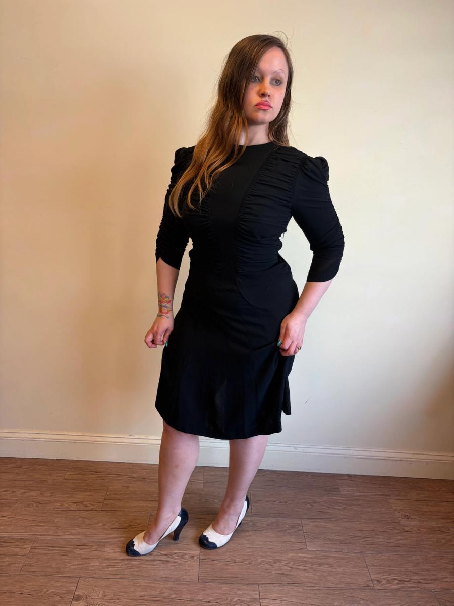 Norma Kamali OMO 80s does 40s Ruched Crepe Dress product image