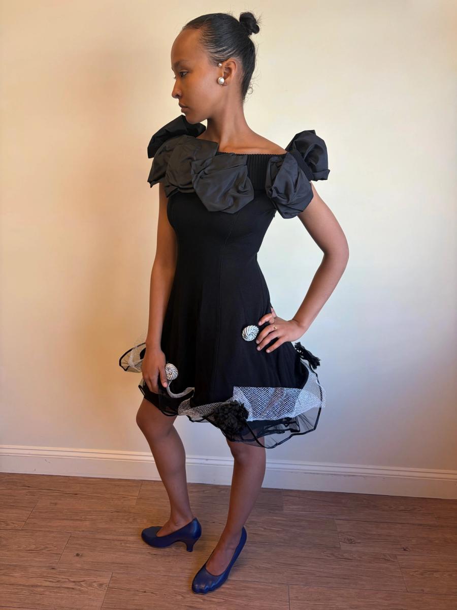 80s Atsuki Onishi Knit Dress with Crinoline and Brooches product image