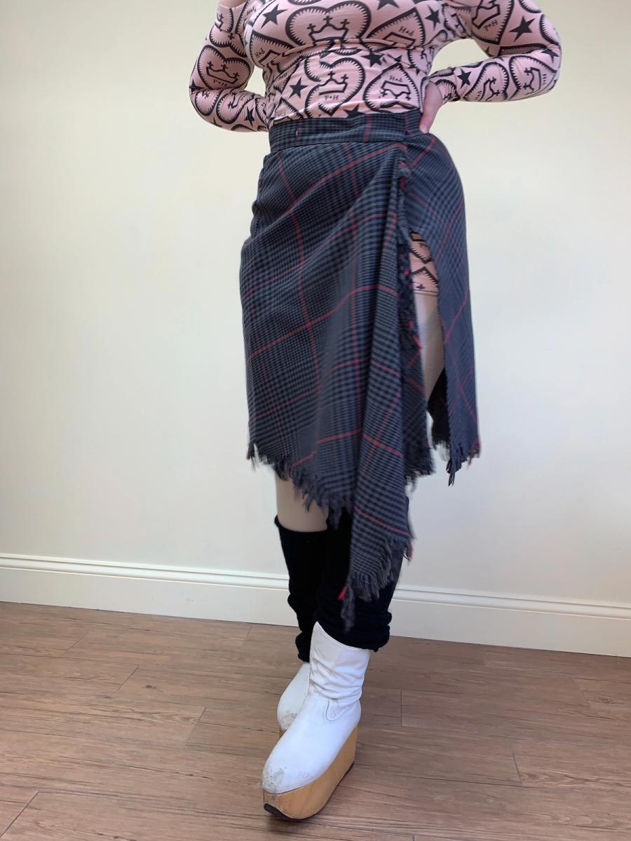 90s Vivienne Westwood Shredded Tartan Skirt product image