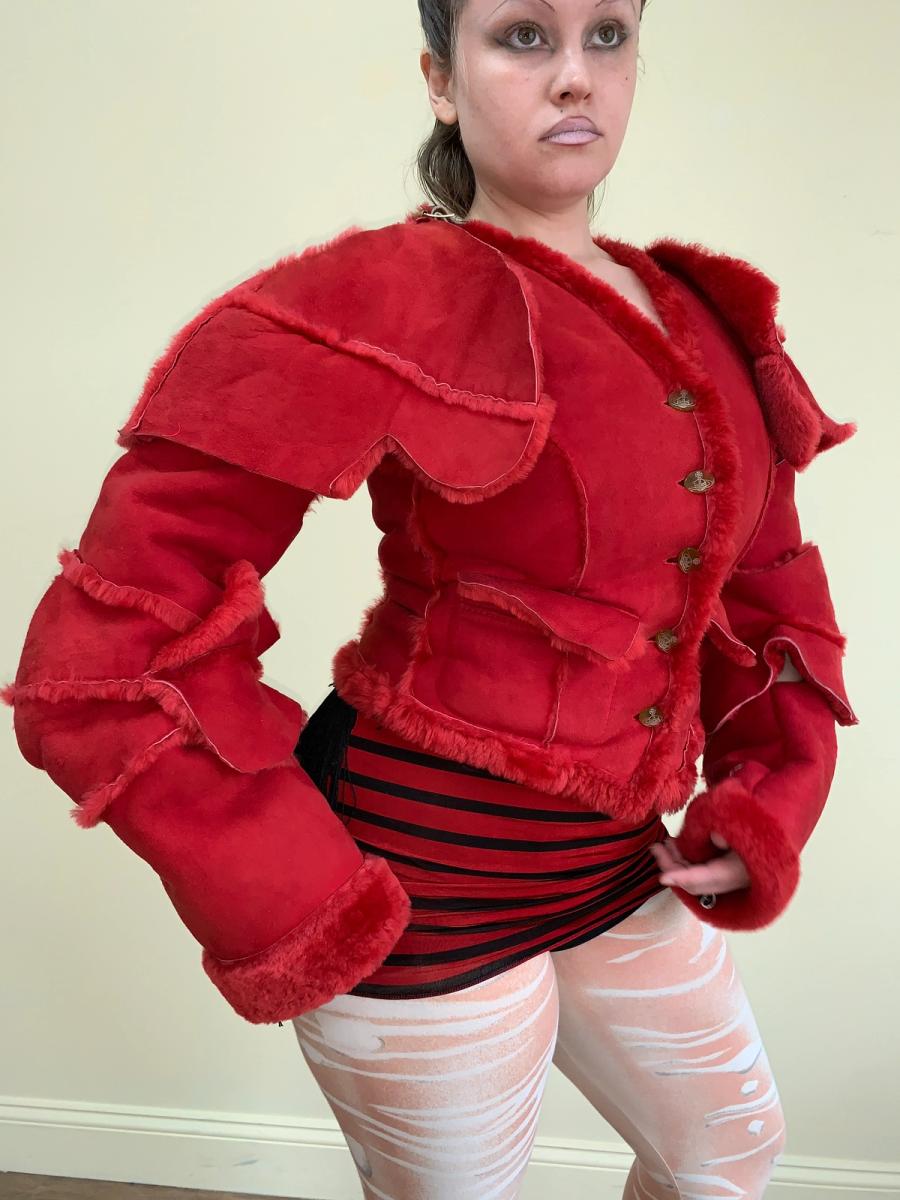 Vivienne Westwood A/W 1988 "Time Machine" Shearling Armour Jacket product image