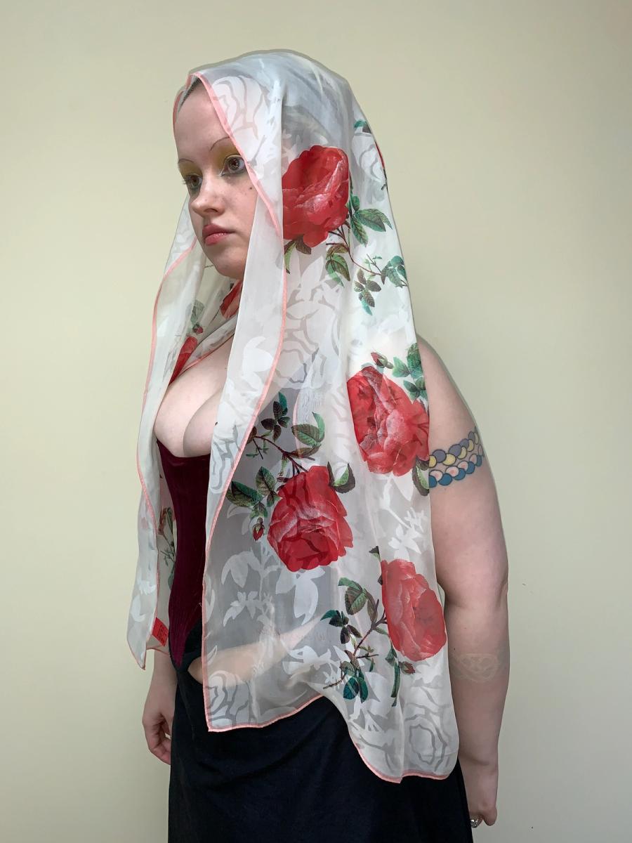 90s Vivienne Westwood 'Cafe Society' Rose Print Scarf product image