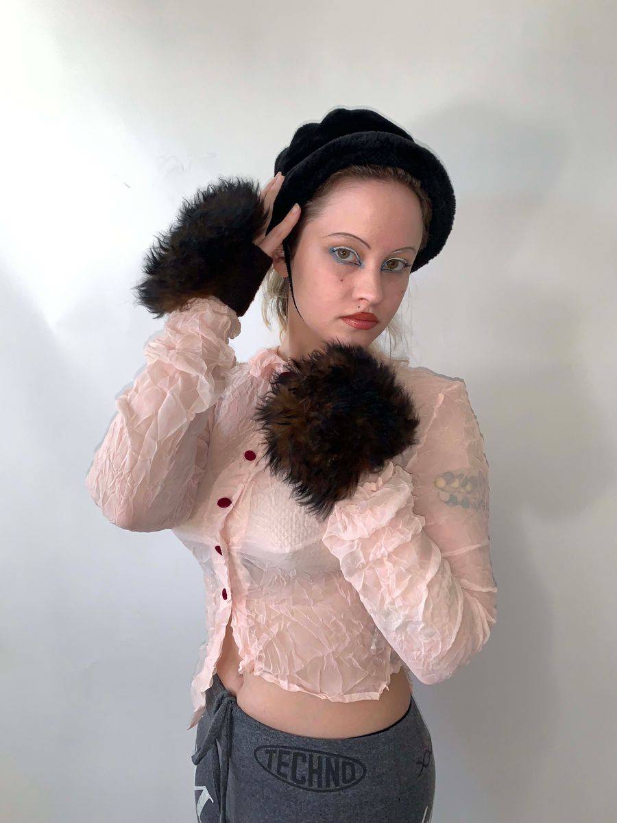 90s Vivienne Westwood Shearling Fingerless Mits product image