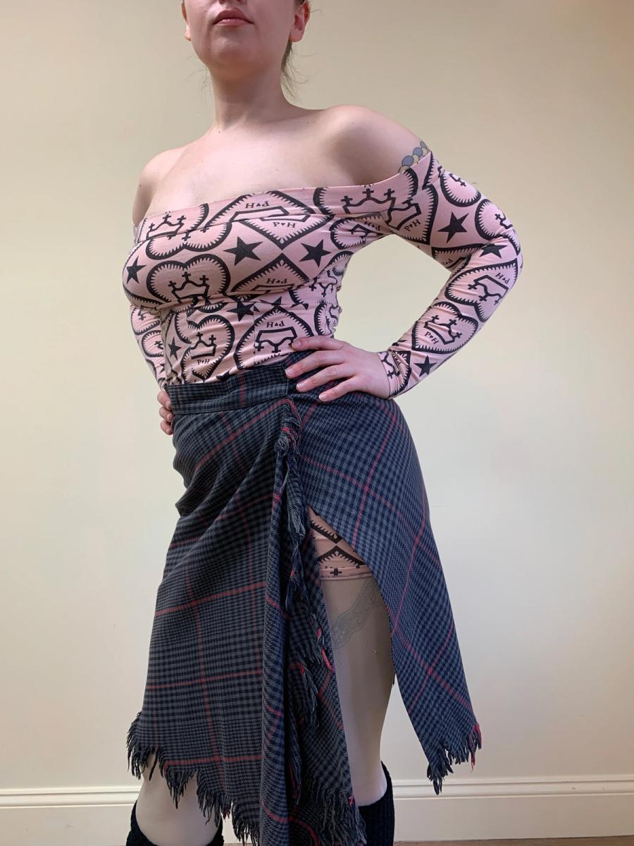 90s Vivienne Westwood Shredded Tartan Skirt product image