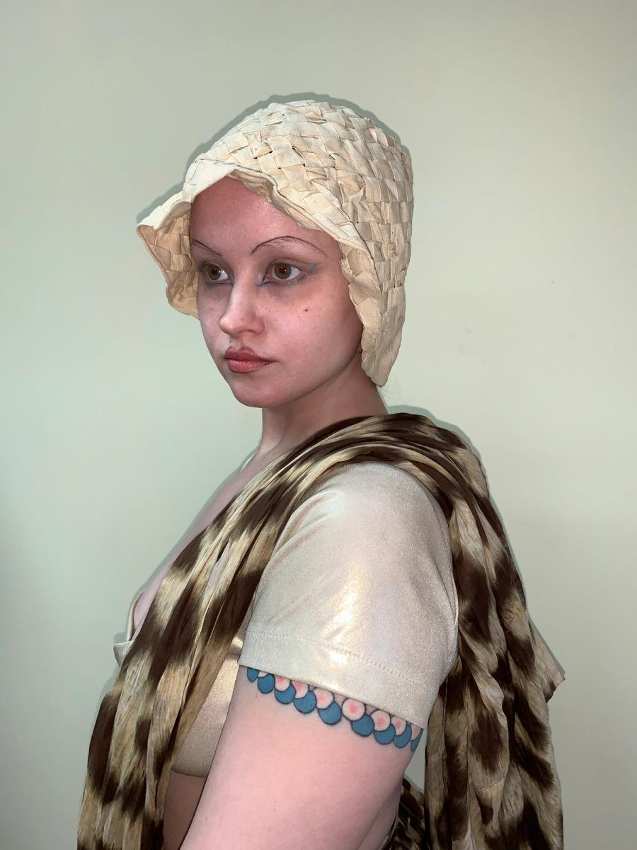 Antique Raw Silk Ribbon Woven Cloche product image