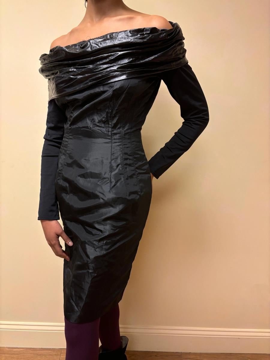 1980s Jean-Paul Gaultier Dramatic PVC Collar Dress product image