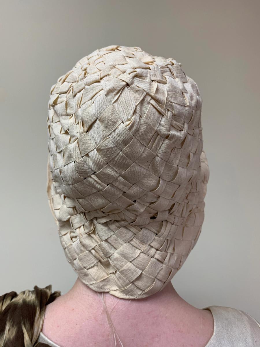 Antique Raw Silk Ribbon Woven Cloche product image