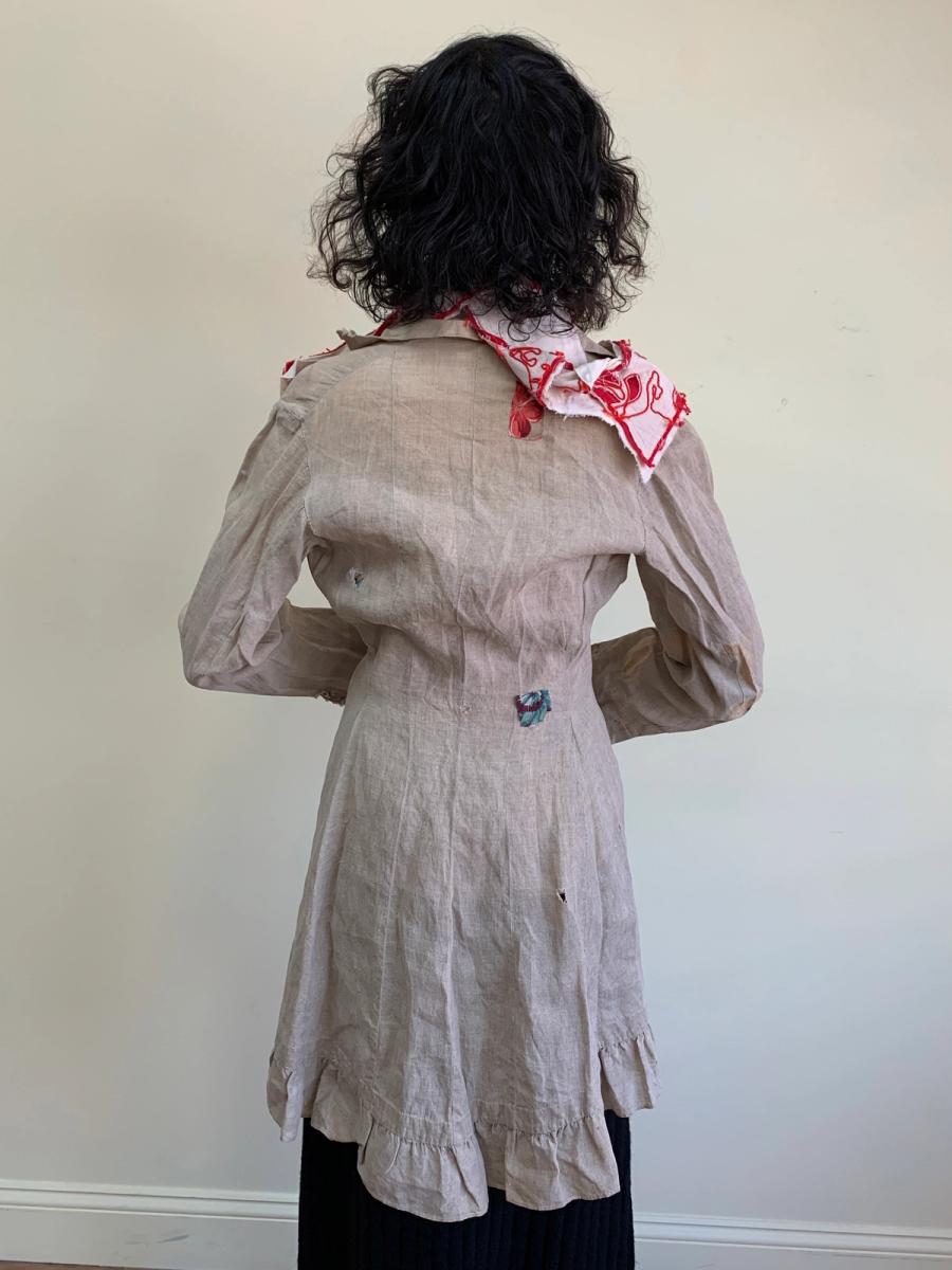 1880s Linen Jacket with Repairs  product image