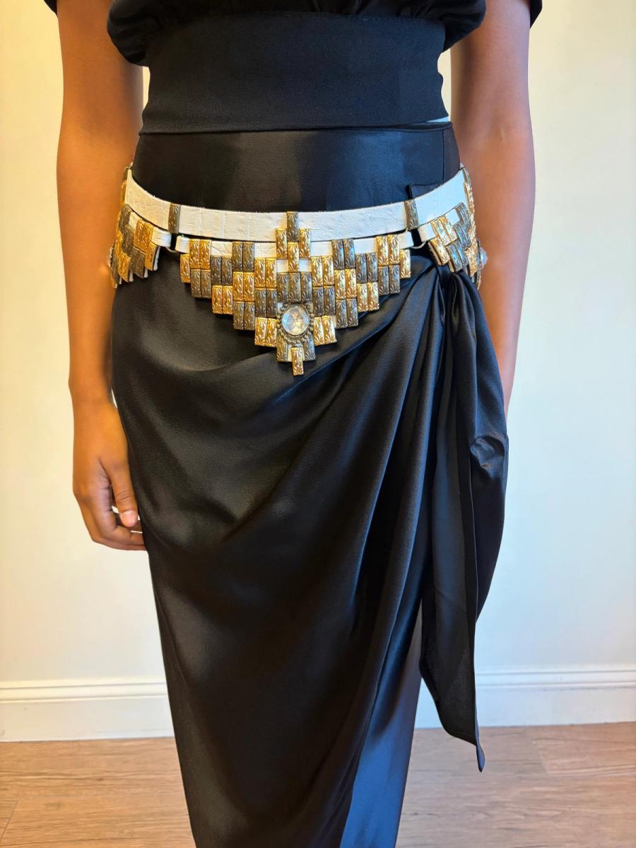 1980s French Studded Geometric Belt  product image