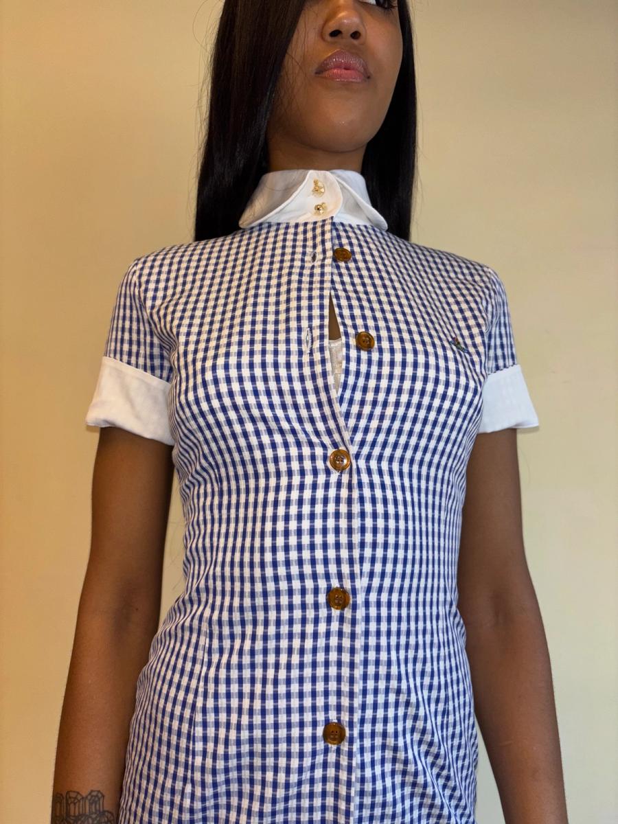 90s Vivienne Westwood Checked Dress with Hi-Collar  product image