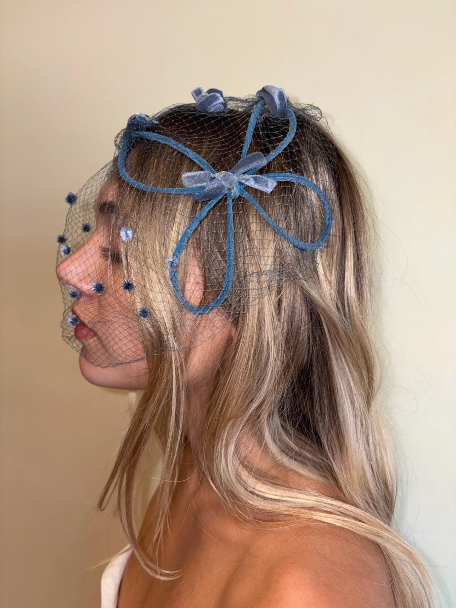 1950s Velvet Dot Net Headpiece product image