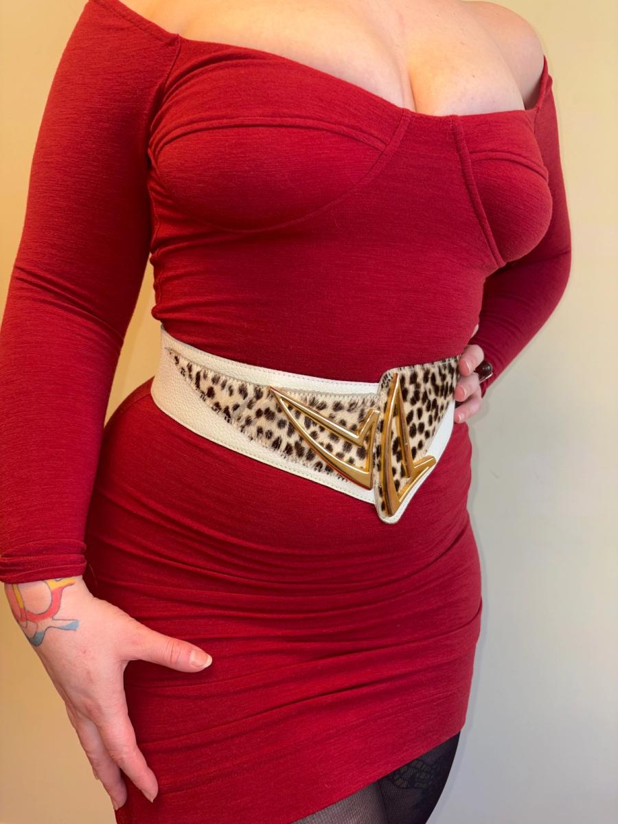 80s French Abstract Leopard Belt product image