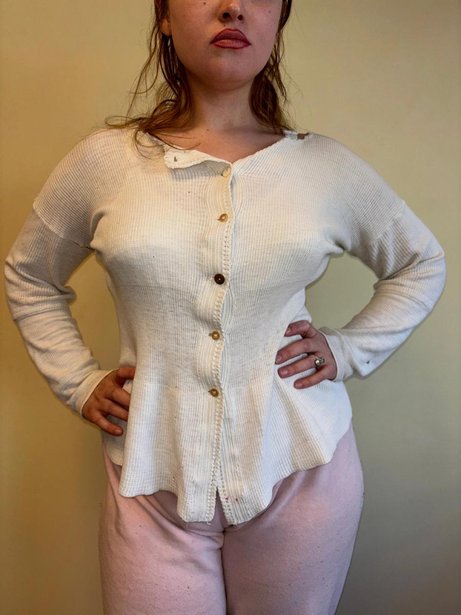 Rare French Antique Cotton Cardigan product image
