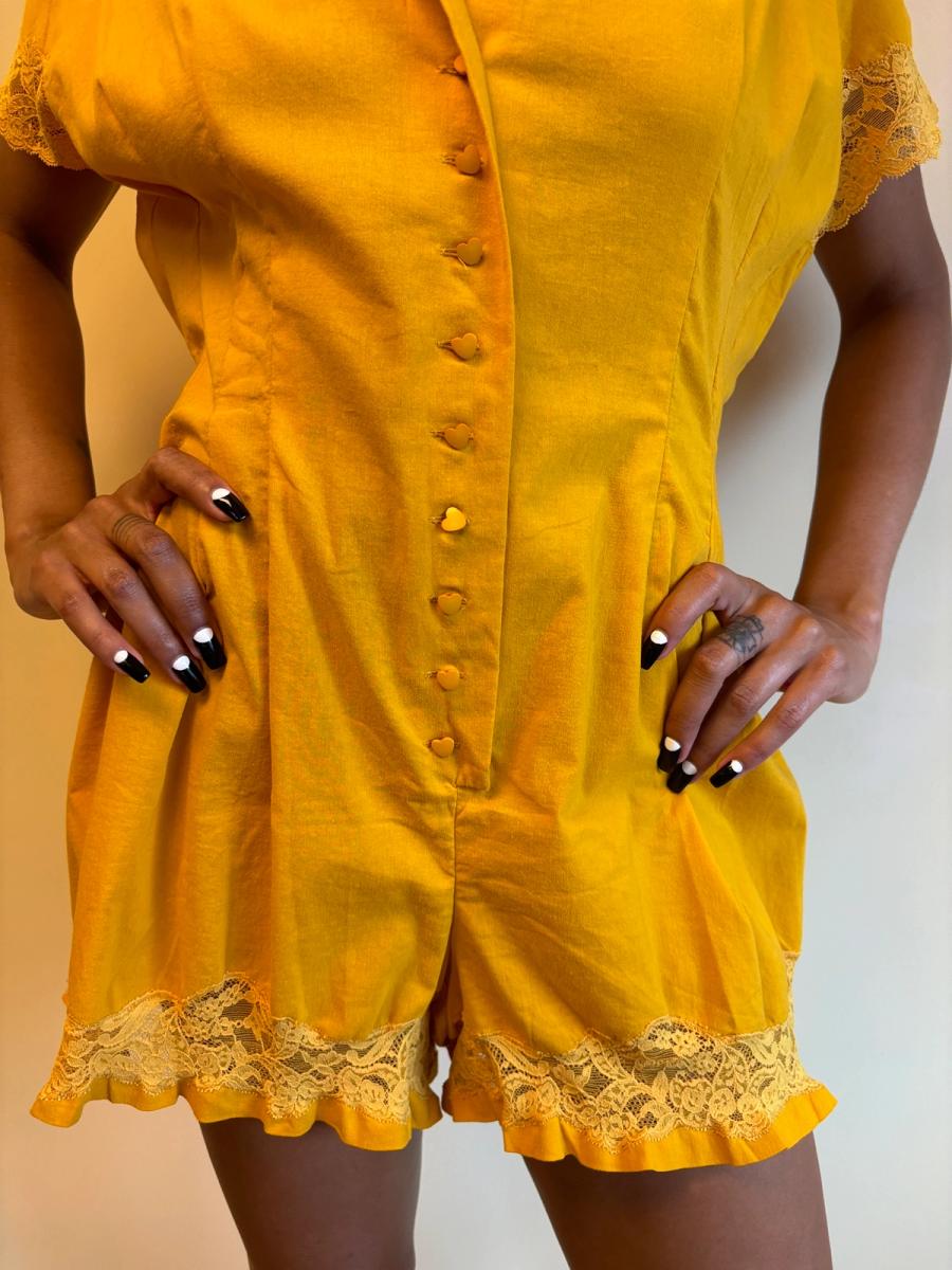 80s Chantal Thomass Yellow Romper product image