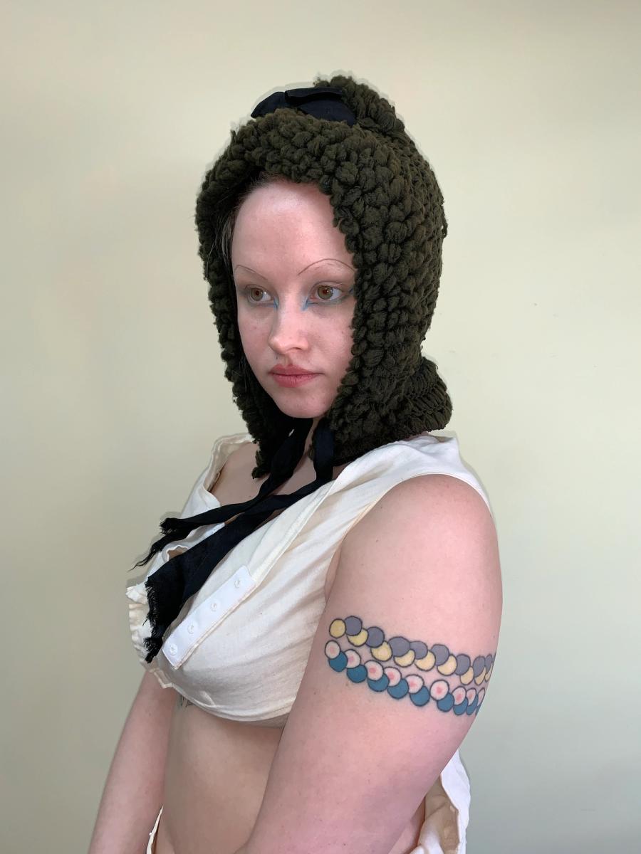 1890s Knit Winter Bonnet product image