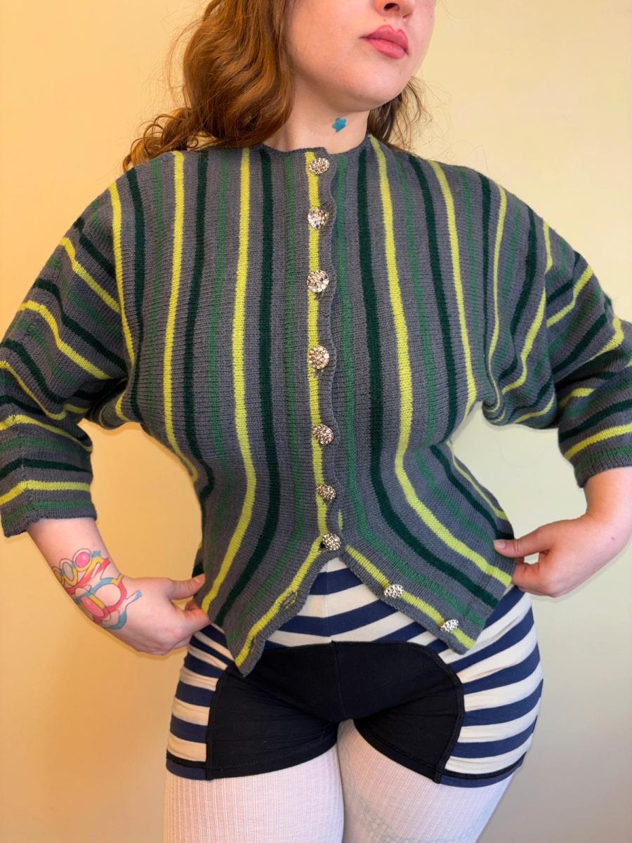 1940s Handmade Dolman Sleeve Sweater product image
